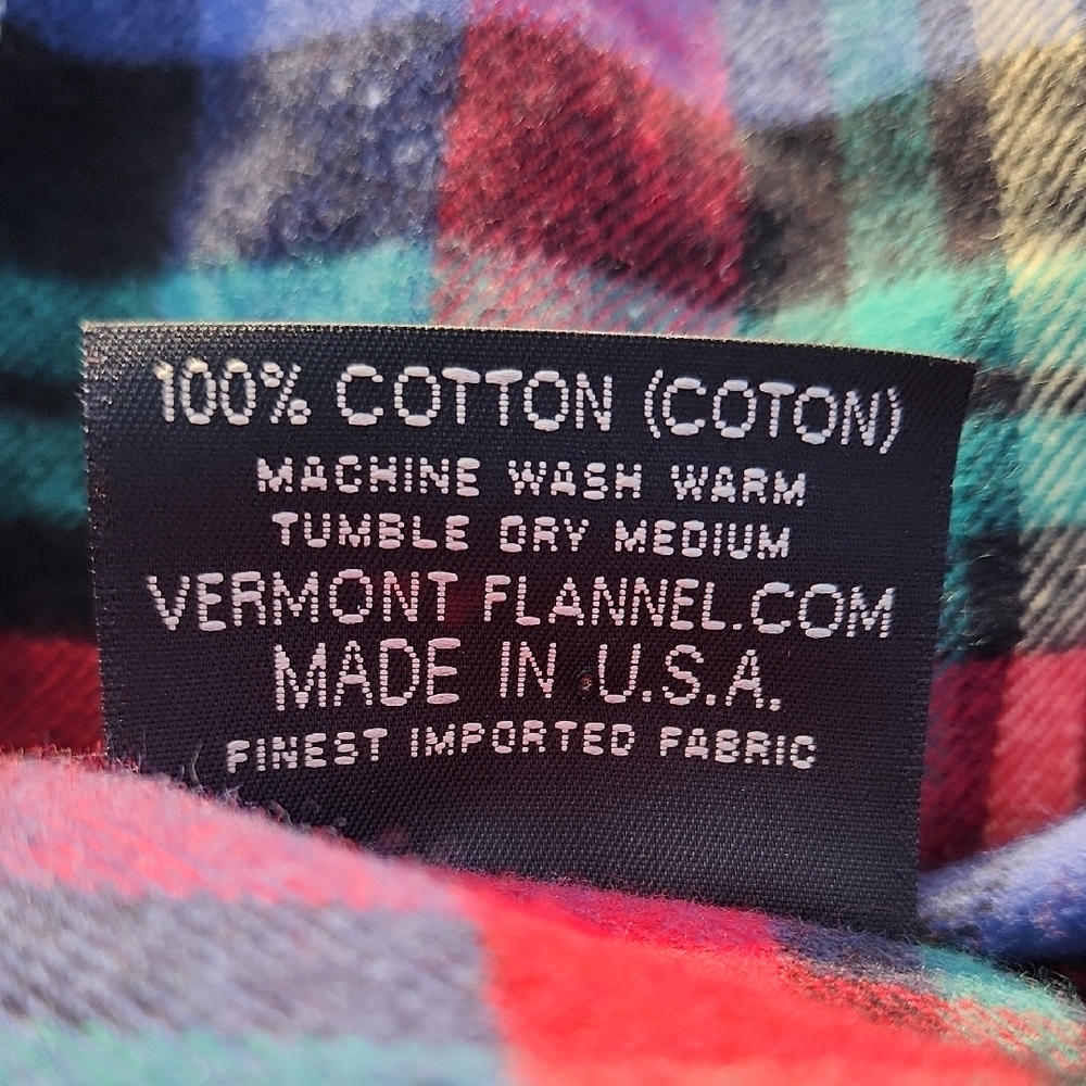 Vermont Flannel Co Plaid Flannel Button-Up Shirt in Red, Blue, Green Medium - Picture 13 of 15